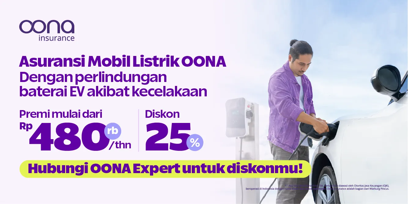 OONA Insurance Asuransi Mobil Listrik dengan perlindungan baterai EV dan diskon 25%