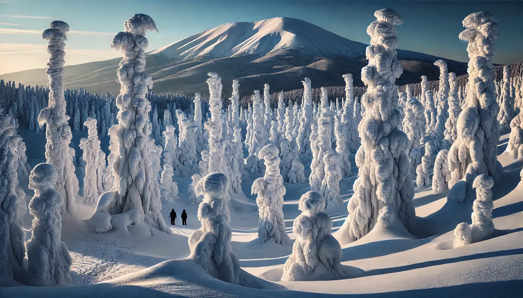 Juhyo atau snow monsters di daerah pegunungan Zao